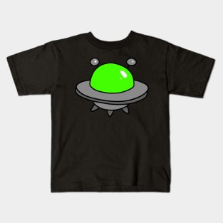 Green UFO Flying Saucer Kids T-Shirt